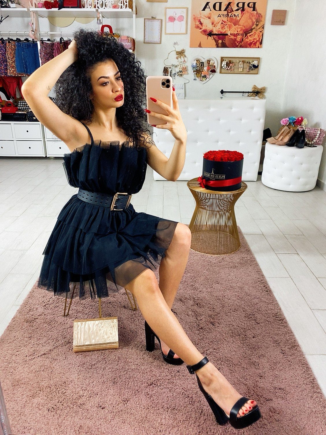 Abito in tulle nero Venere