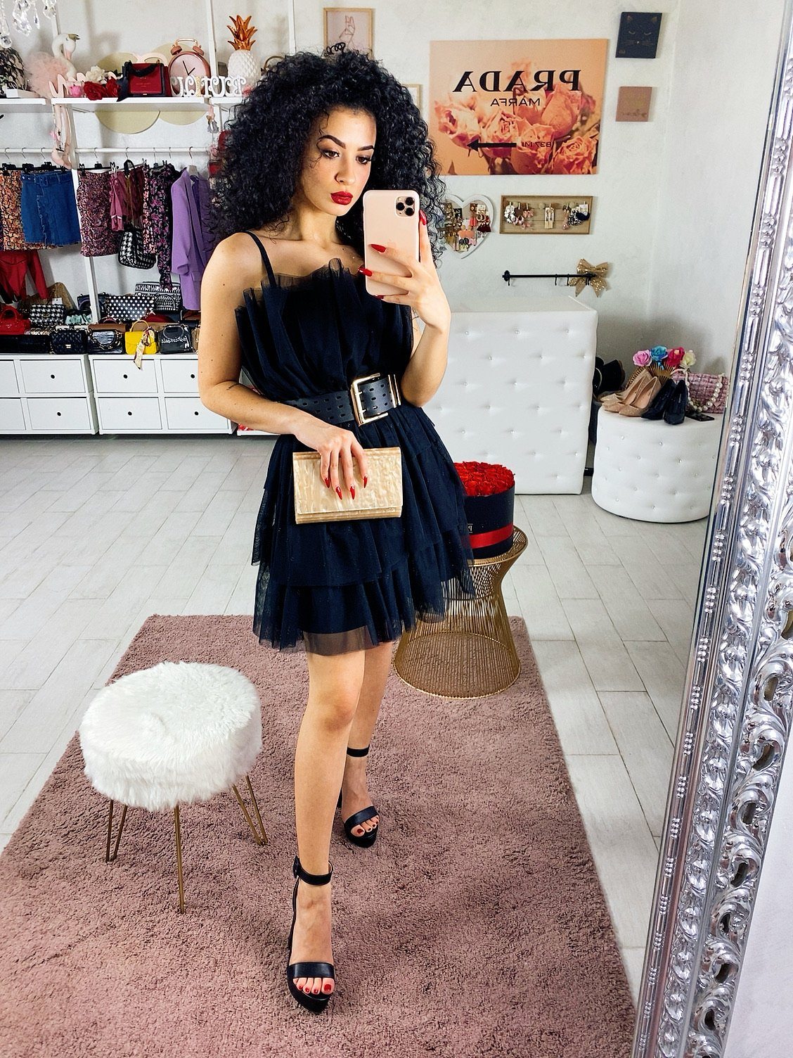 Abito in tulle nero Venere