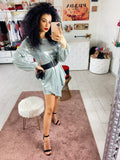 Abito con paillettes a specchio