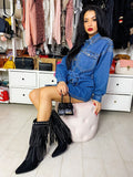 Abito in jeans con borchie