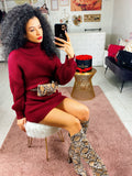 Abito in lana bordeaux