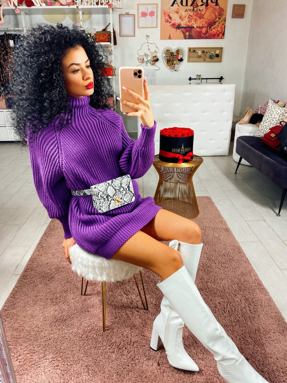 Abito in lana viola