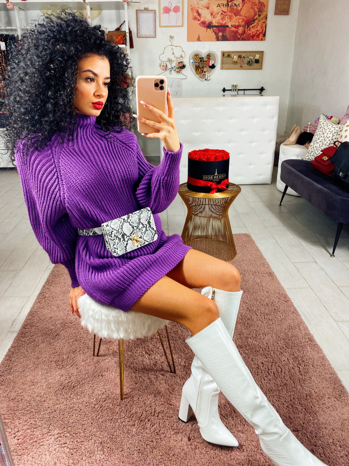 Abito in lana viola