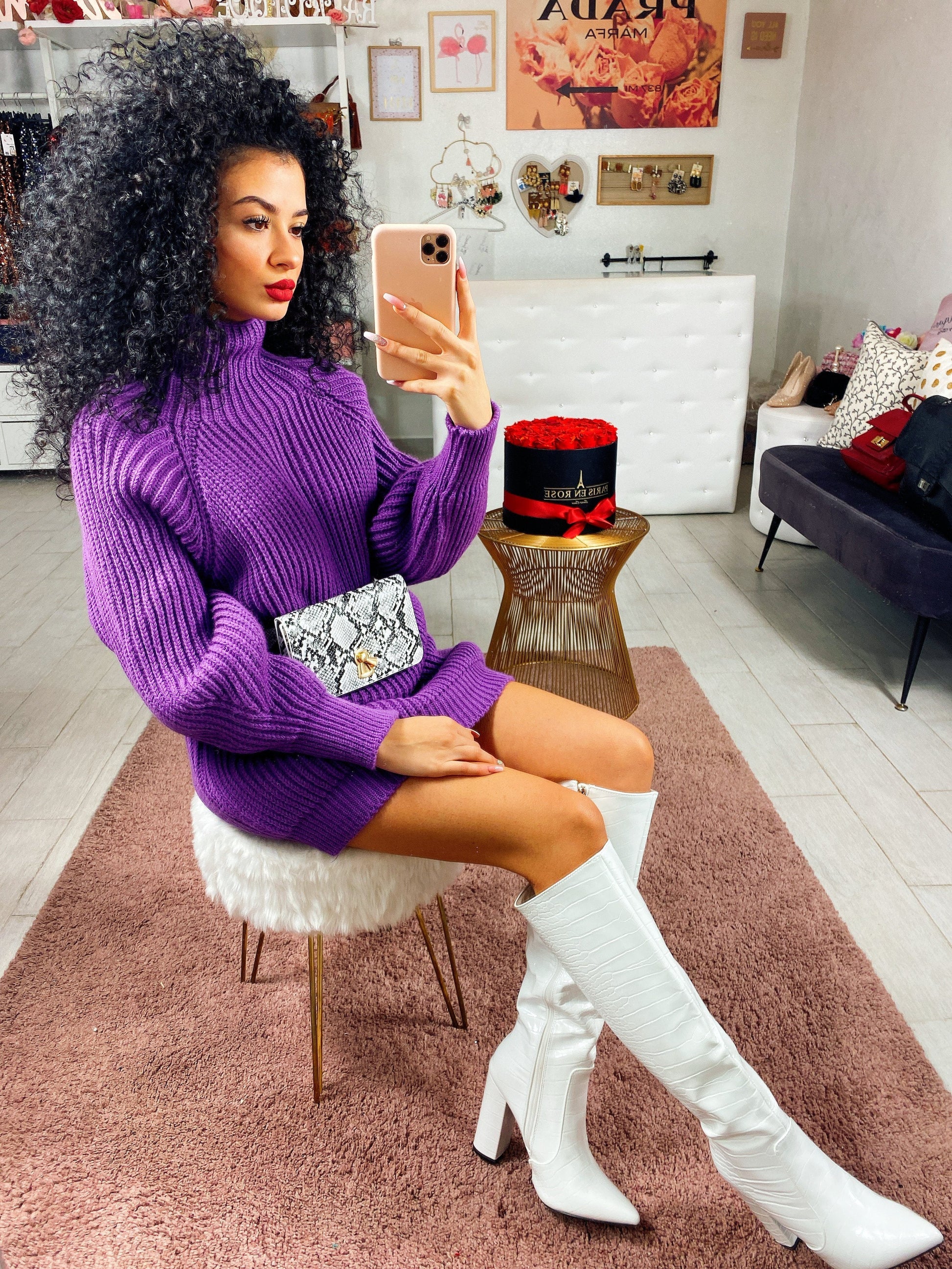 Abito in lana viola