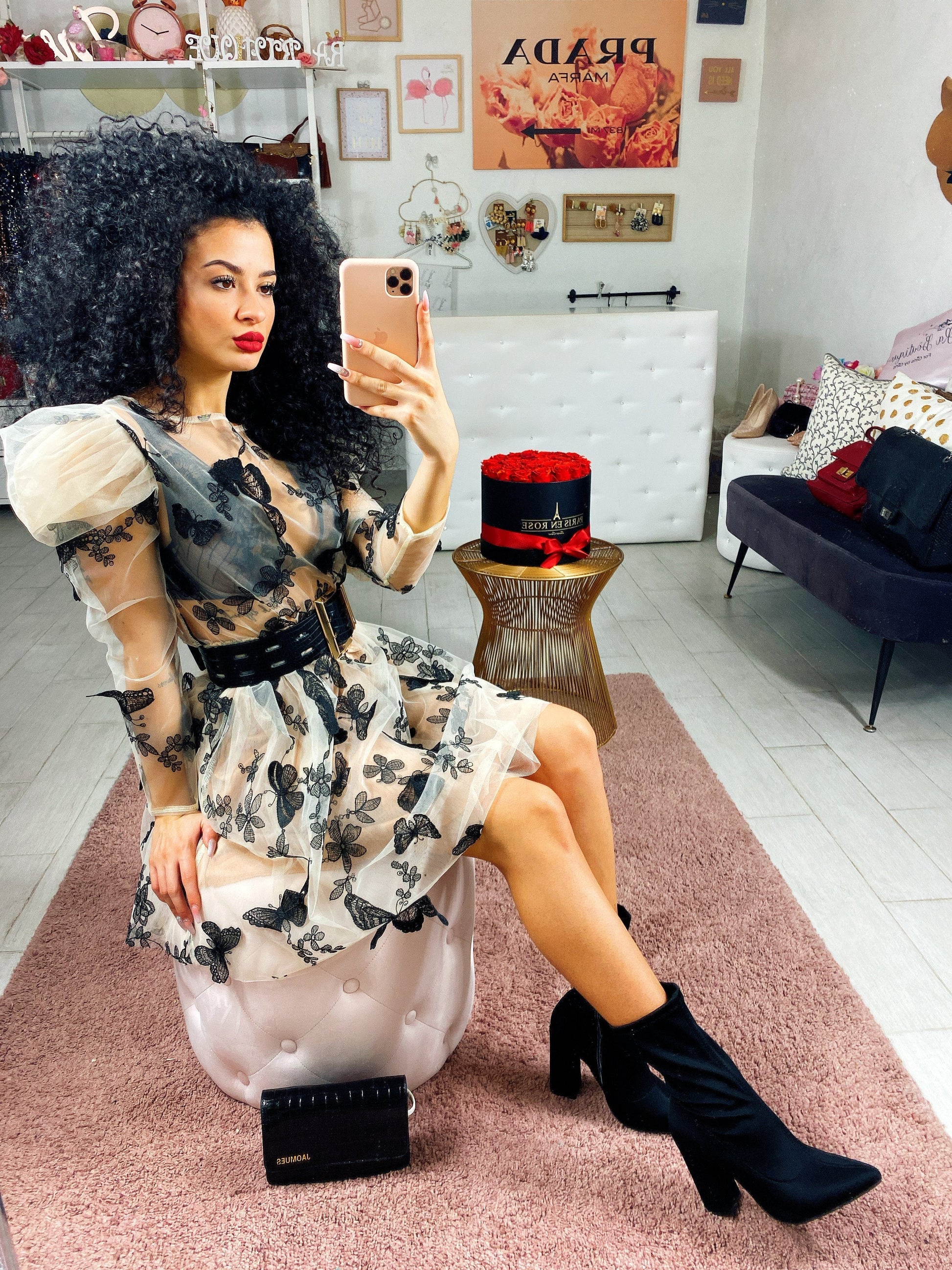 Abito in tulle con farfalle