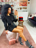 Abito in velluto nero con glitter argento
