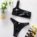 Bikini in vinile monospalla due pezzi