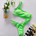 Bikini in vinile monospalla due pezzi