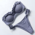 Bikini push up con top rouge floreale