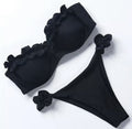 Bikini push up con top rouge floreale