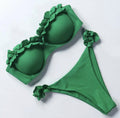 Bikini push up con top rouge floreale