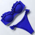 Bikini push up con top rouge floreale