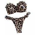 Bikini push up con top rouge maculato nero