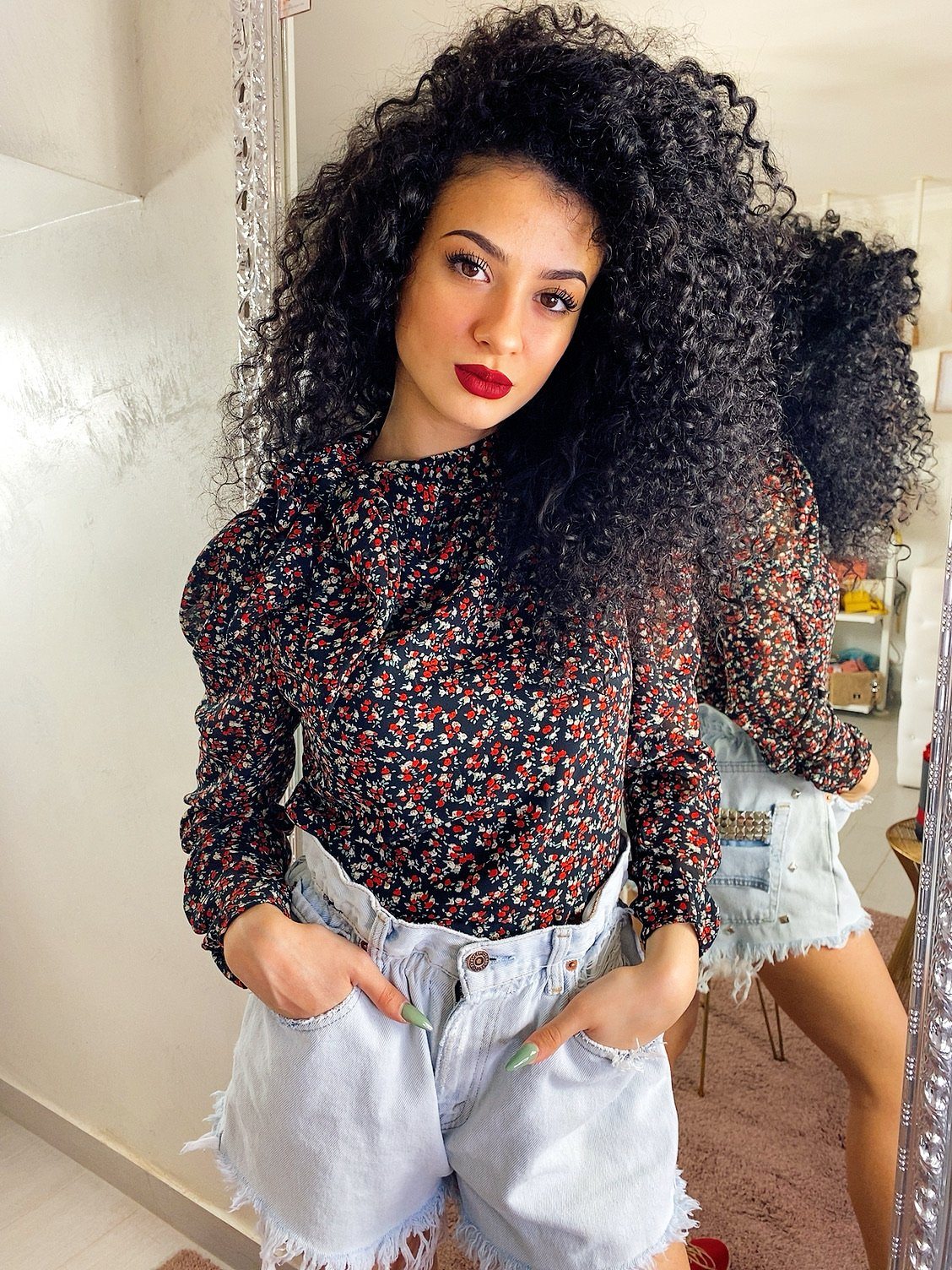 Blusa a fiorellini Rossi