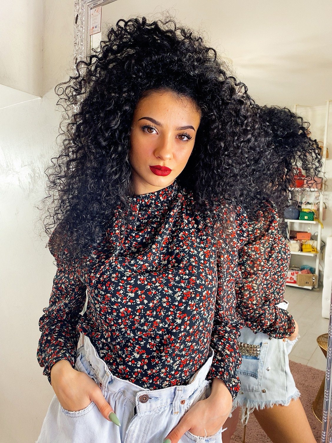 Blusa a fiorellini Rossi