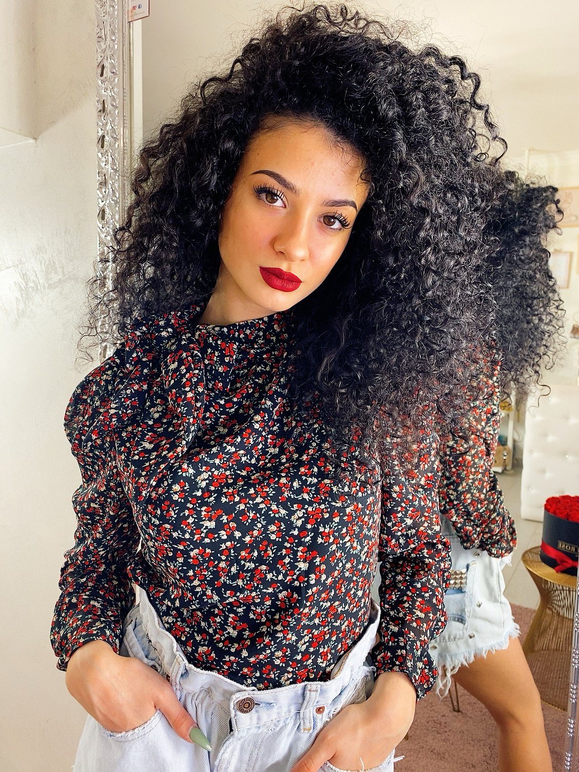 Blusa a fiorellini Rossi