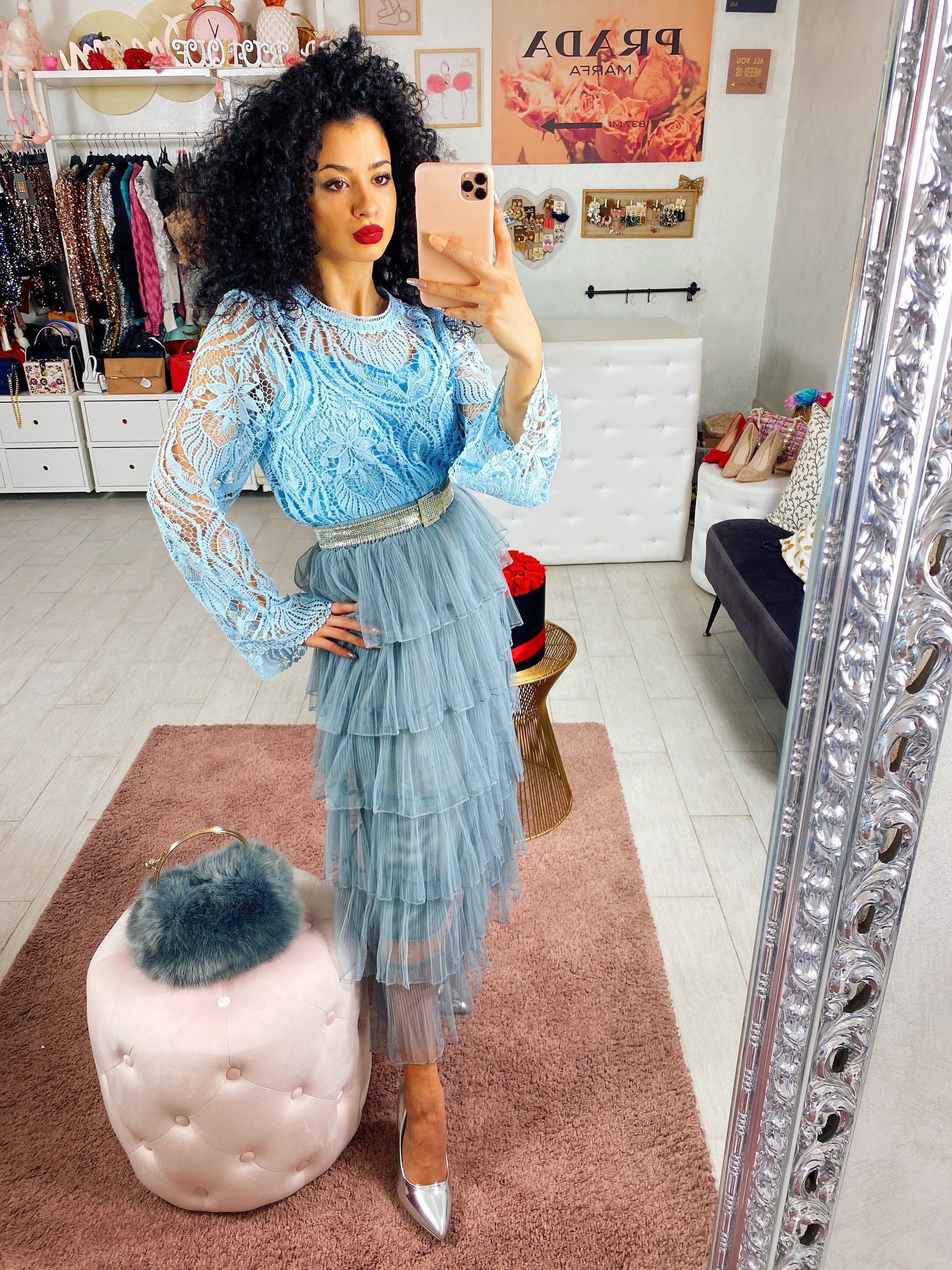 Blusa con ricami carta da zucchero
