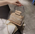 Borsa in plexi con manici e pochette