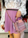 Borsa in plexi con manici e pochette