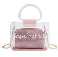 Borsa in plexi con manici e pochette