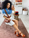 Camicione con dettaglio in jeans