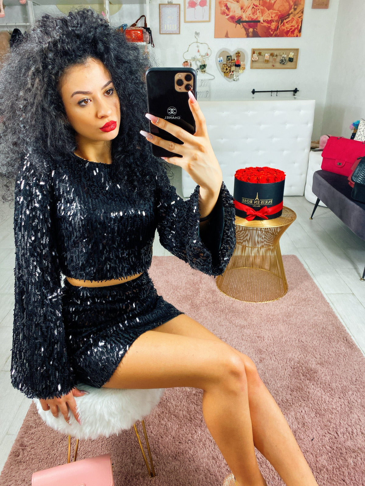 Completo con paillettes black