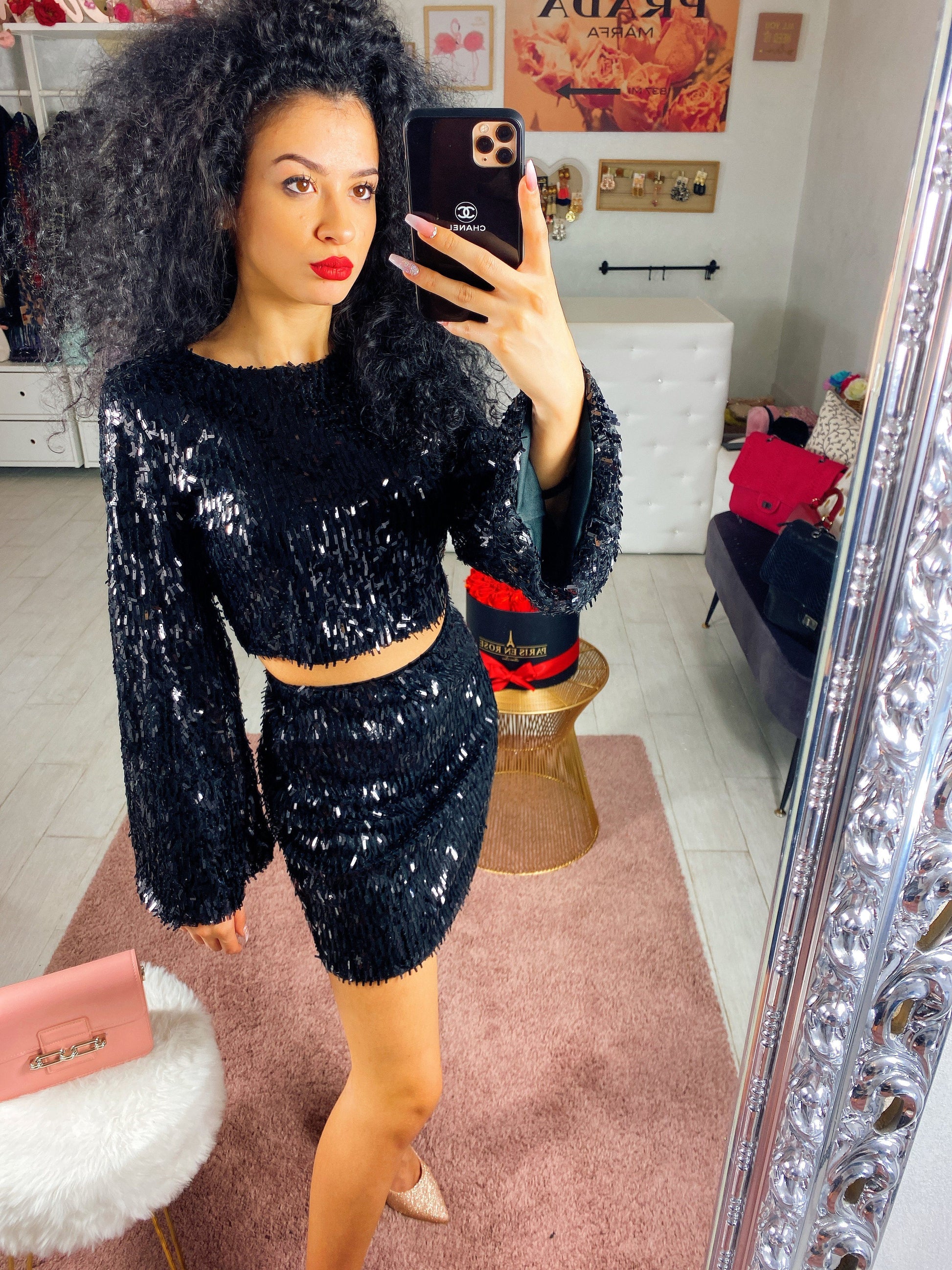 Completo con paillettes black