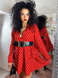 Dress a balze a pois rosso