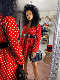 Dress a balze a pois rosso