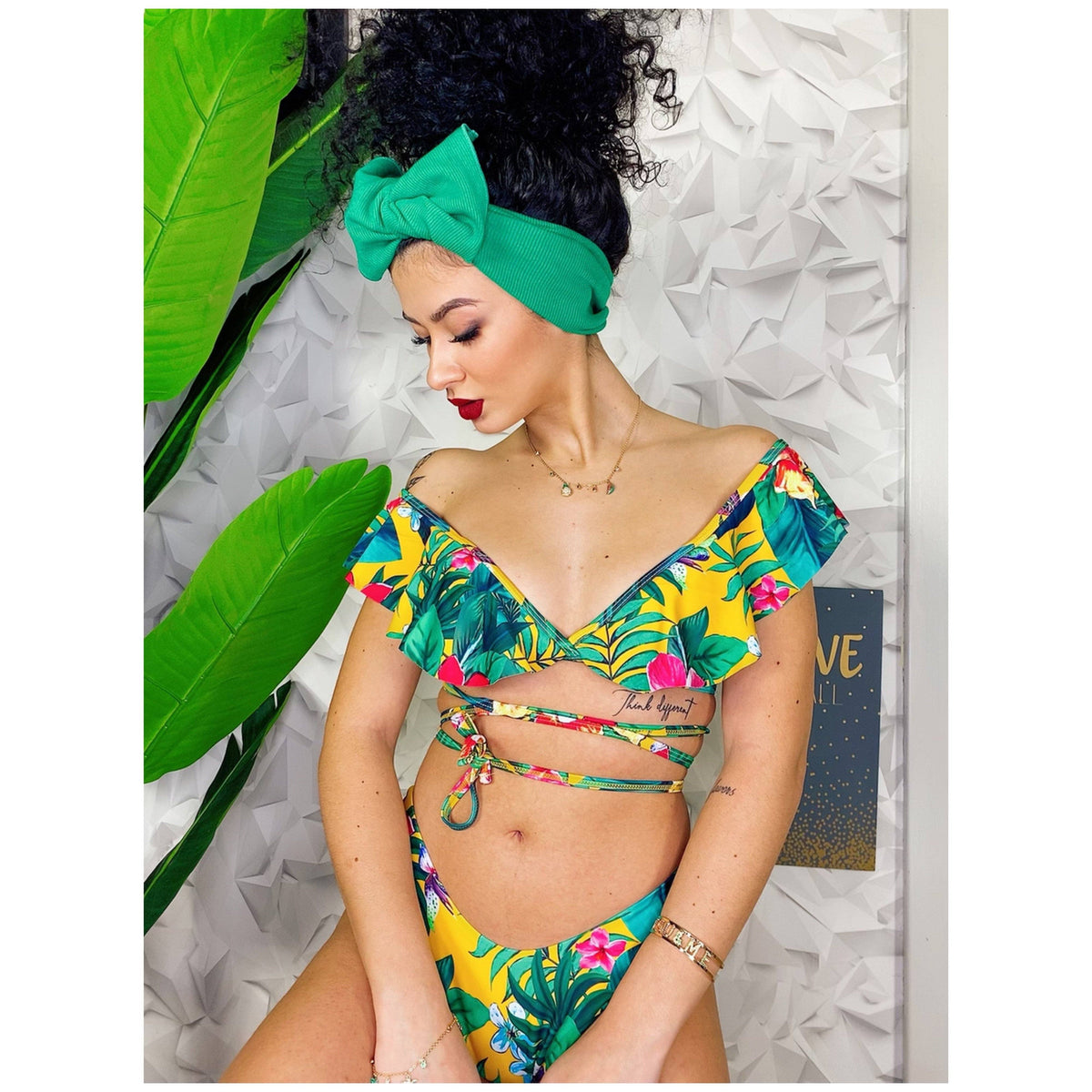 Fascia larga verde smeraldo