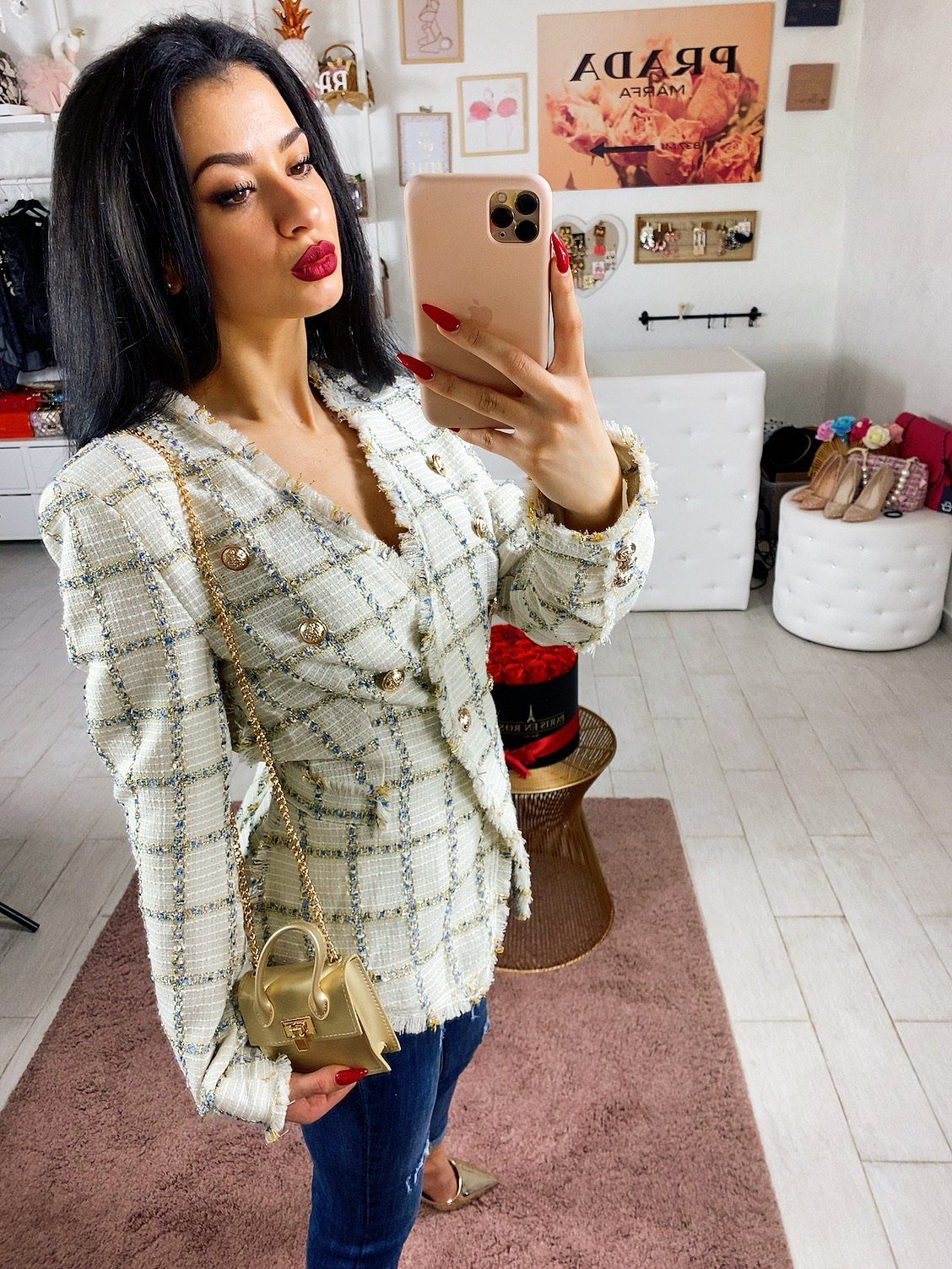 Giacca con dettagli gold