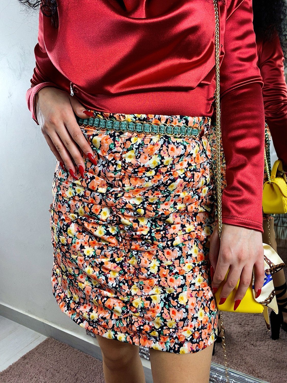 Gonna a fiori arancio