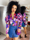 Gonna di jeans con cintura e rouge