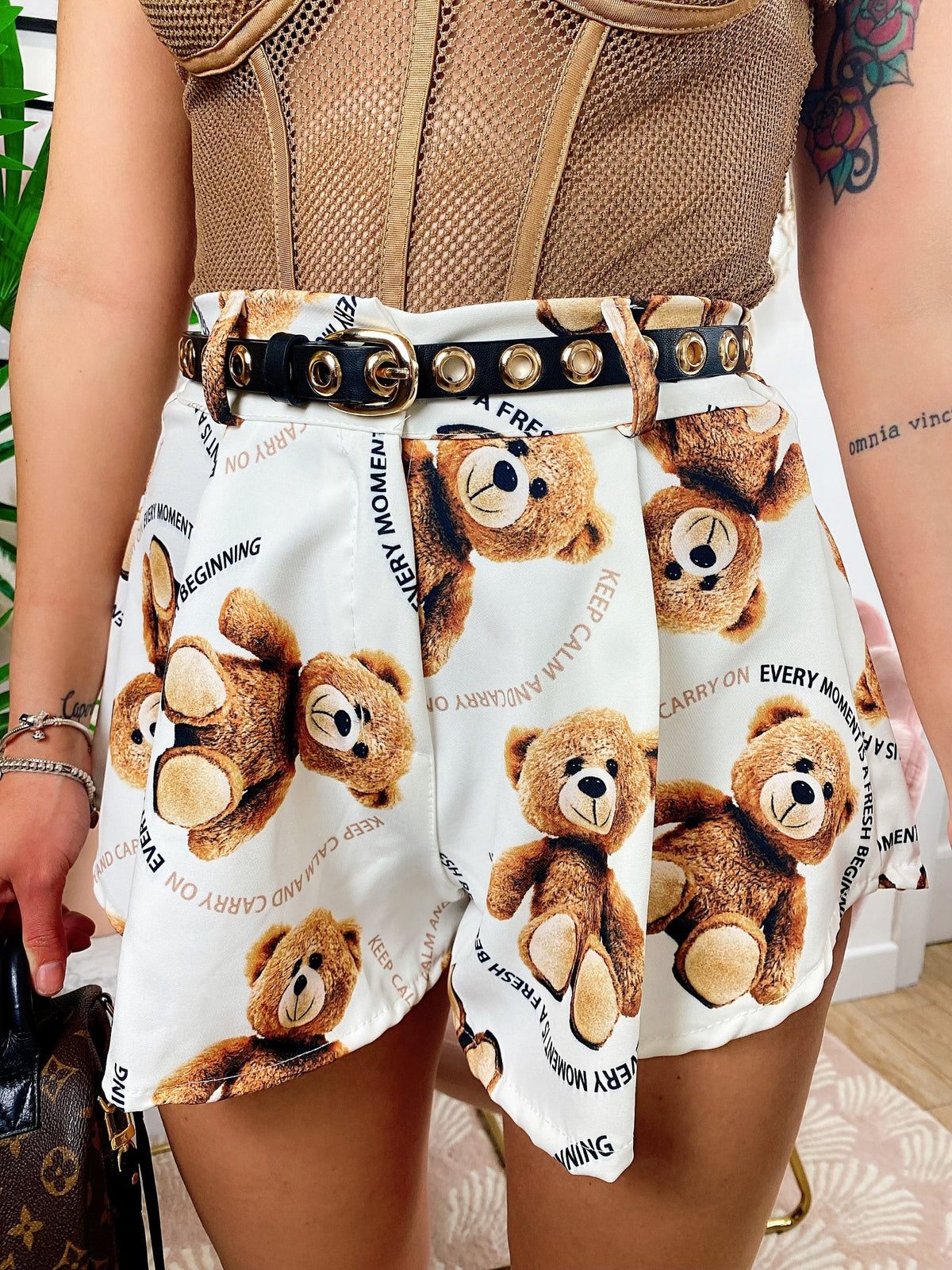 Short con Orsetti Bianco