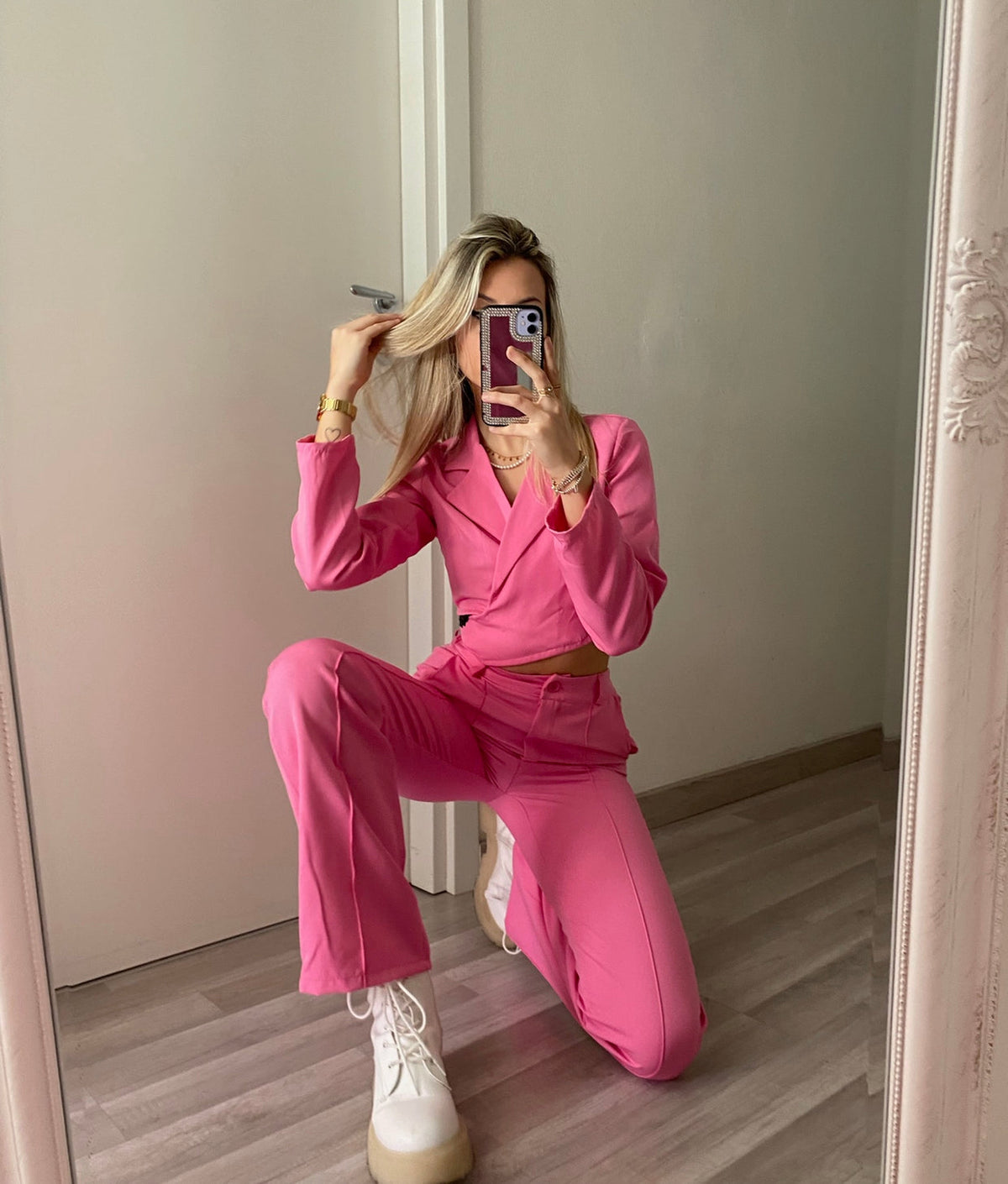 Completo top e pantalone Fuxia