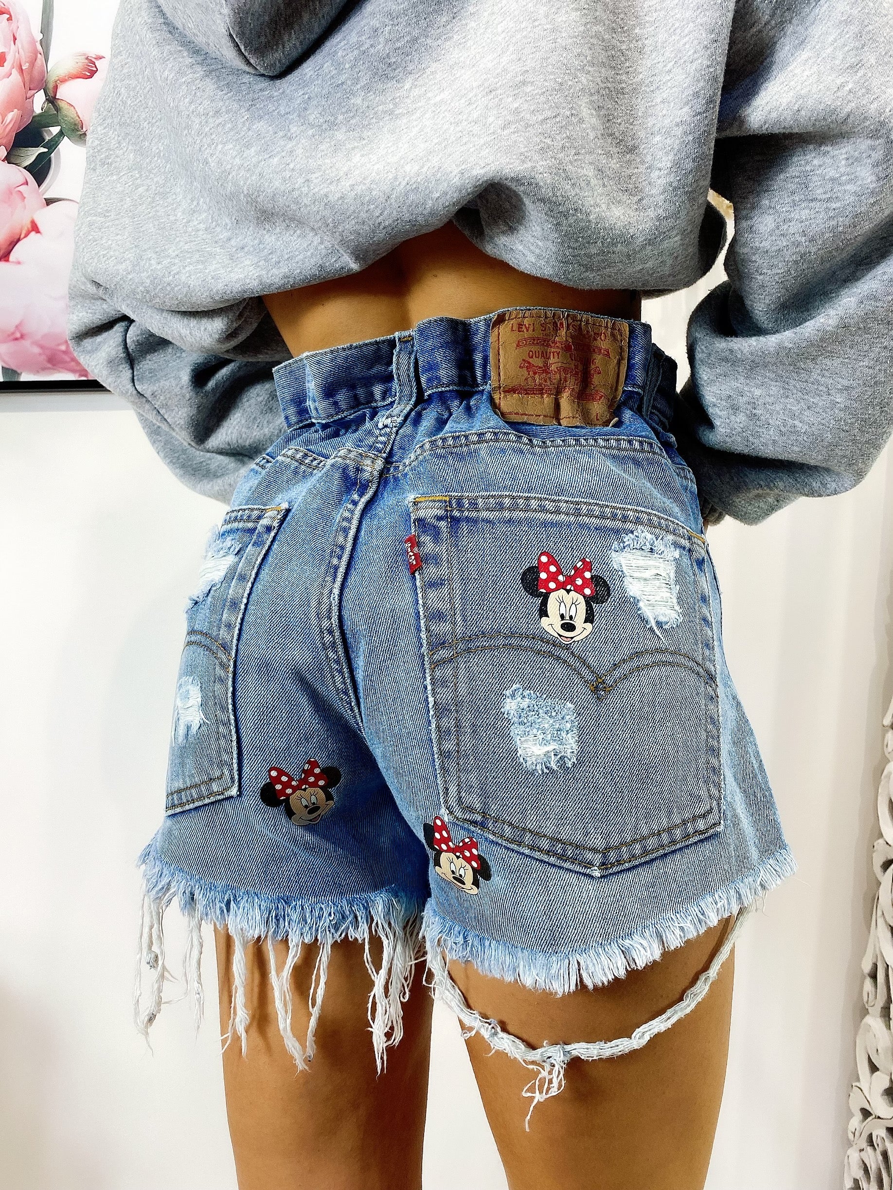 Short Levi’s Vintage stampa topolina con strappi