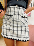 Gonna in tweed bianca