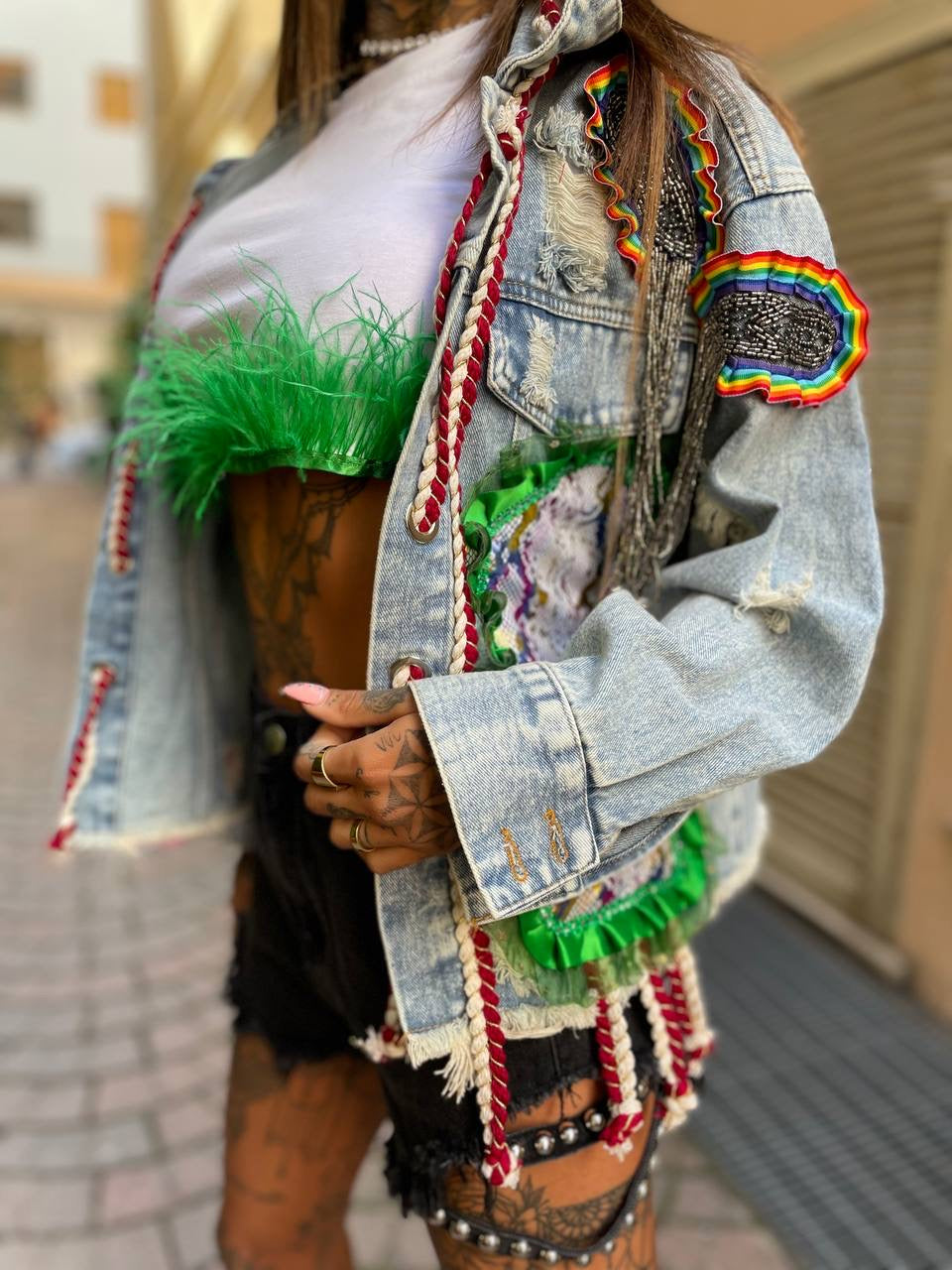 Giaccone di jeans pop
