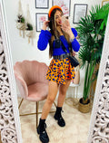 Top con spalline bombate Blu