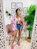 Giacca a fiori fuxia
