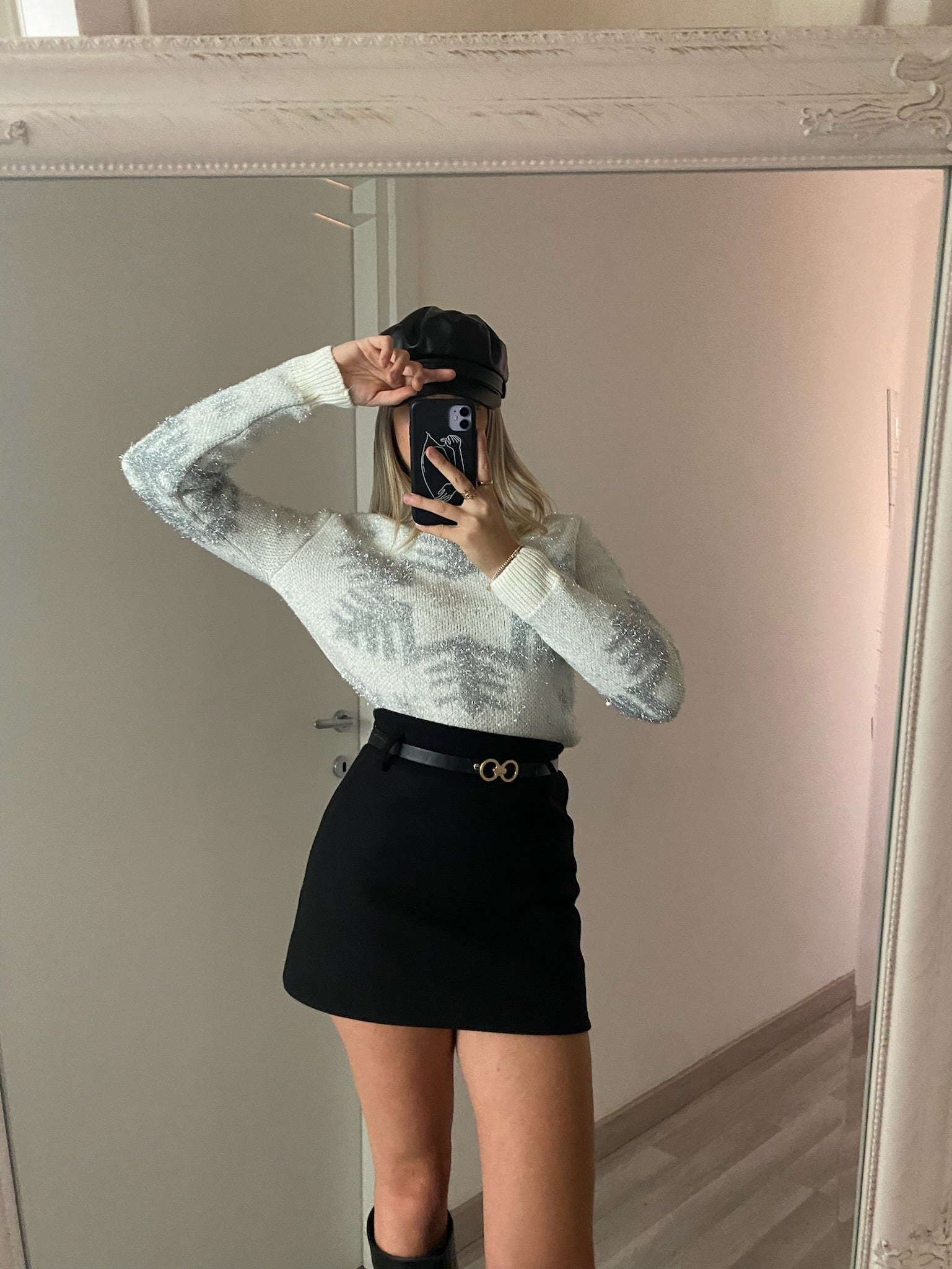 Gonna in tweed nera