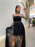 Abito nero in tulle