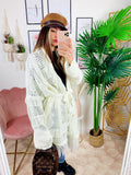 Cardigan sfrangiato bianco