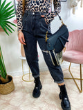 Jeans Boyfriend Grigio/Nero