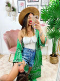 Kimono stampa bandana Verde