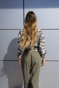 Giacchino in jeans verde militare