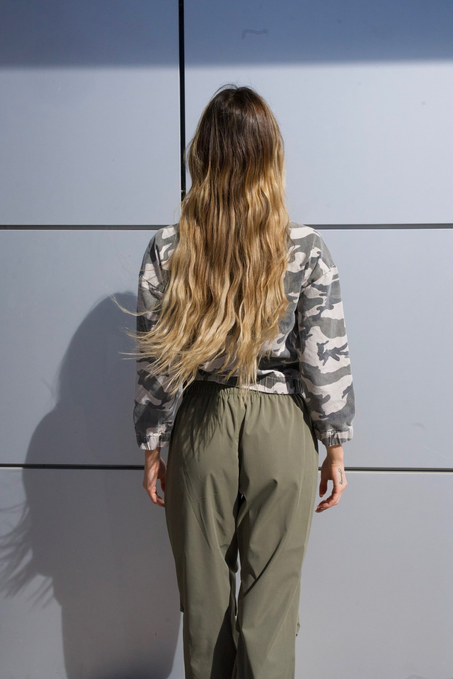 Giacchino in jeans verde militare