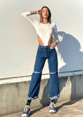 Jeans wide leg bagno medio