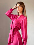 Abito in raso fuxia