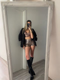 Completo top e short paillettes bronzo
